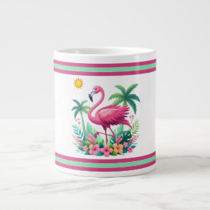 Caneca De Café Grande Tropical/Flórida rosa flamingo