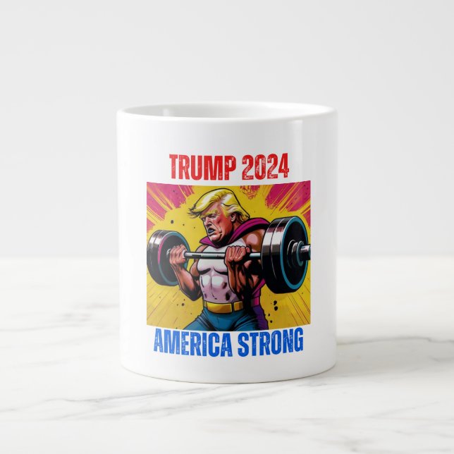 CANECA DE CAFÉ GRANDE TRUMP 2024 AMÉRICA FORTE (Frente)