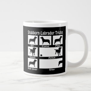 Caneca De Café Grande Truques de Cães Labrador Teimosos
