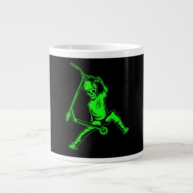 Caneca De Café Grande Truques de Cavaleiro Sem Patinete Pro (Frente)
