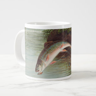 Caneca De Café Grande Truta de riacho saltando por S.A. Kilbourne Peixe