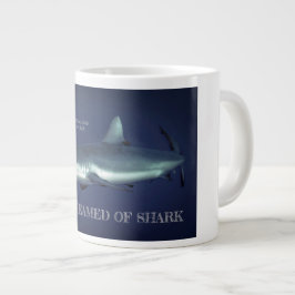 Caneca De Café Grande Tubarão-recife-cinza na Micronésia Yap