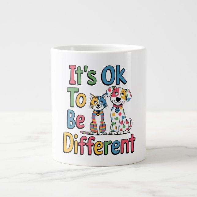 Caneca De Café Grande Tudo bem ser diferente (Frente)