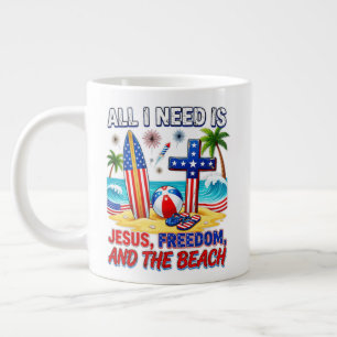 CANECA DE CAFÉ GRANDE TUDO O QUE EU PRECISO É JESUS