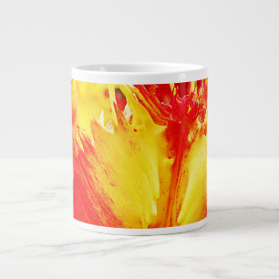 Caneca De Café Grande Tulipa Vermelha E Amarelo