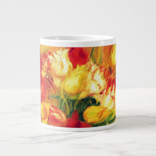 Caneca De Café Grande Tulipas de Pierre Renoir, Impressionismo Vintage A