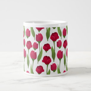 Caneca De Café Grande Tulipas tulipas vermelhas bonitas flores Molas aqu