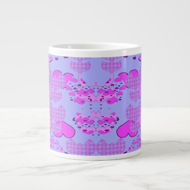 Caneca De Café Grande Túlipos Corações (Frente)