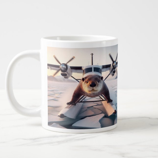 Caneca De Café Grande Turbo Prop Twin Engine Float Plane Bush Canadá (Esquerda)