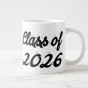 Caneca De Café Grande Turma de 2026 script preto de formatura