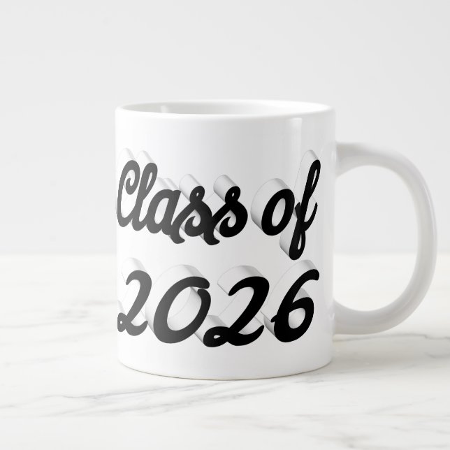Caneca De Café Grande Turma de 2026 script preto de formatura (Direita)