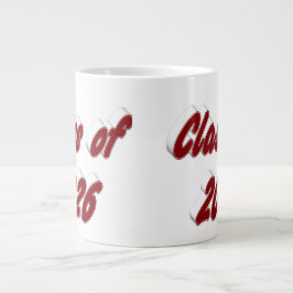 Caneca De Café Grande Turma de 2026 tipografia borgonha graduação