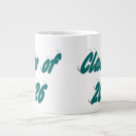 Caneca De Café Grande Turma de 2026 tipografia verde graduação