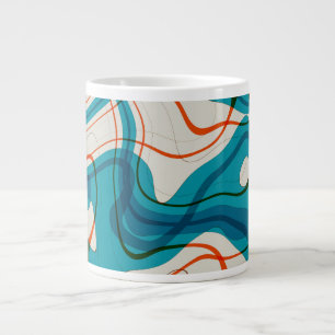 Caneca De Café Grande Turquesa e rochas vermelhas
