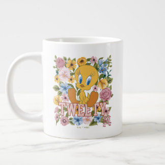 Caneca De Café Grande TWEETY™ Gráfico de Bordado Floral