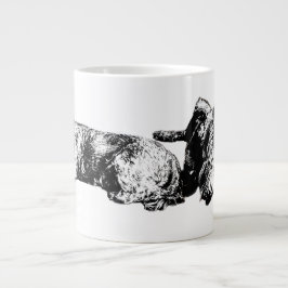 Caneca De Café Grande Two Schnauzers – Black & White Dog Mug