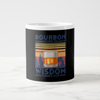 Caneca De Café Grande Uísque Bourbon Entra, Sabedoria Sai