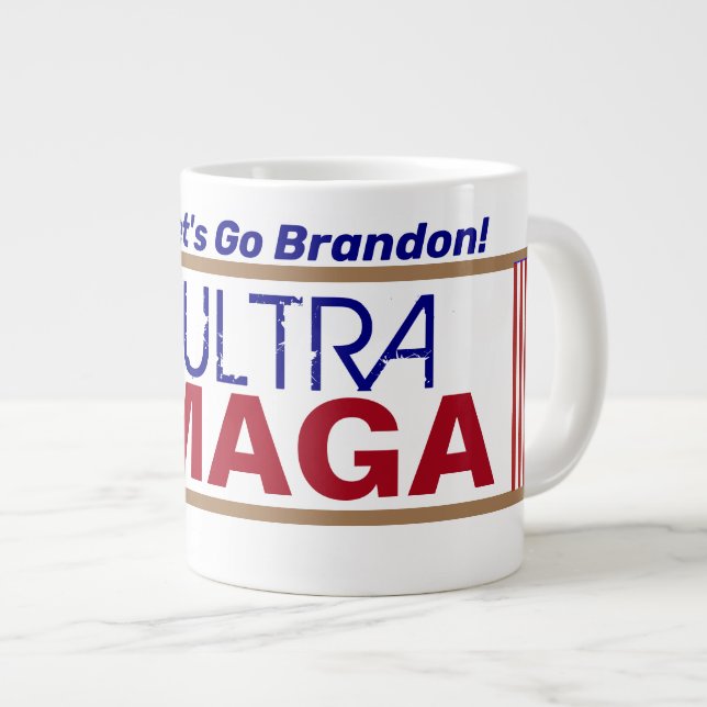 Caneca De Café Grande Ultra Maga Vamos Go Brandon (Frente Esquerda)