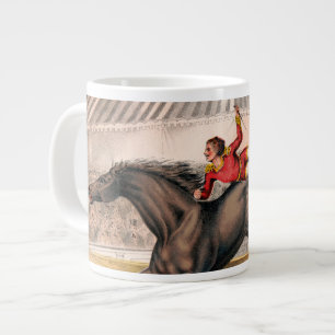 Caneca De Café Grande Um Artista De Circo A Andar Com Um Cavalo De Salto