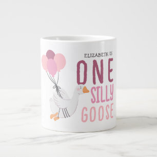 Caneca De Café Grande Um Bobo fica rosa no aniversário