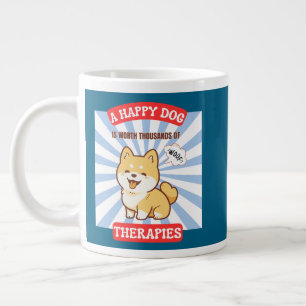 Caneca De Café Grande Um cachorro feliz Shiba cachorro fofo