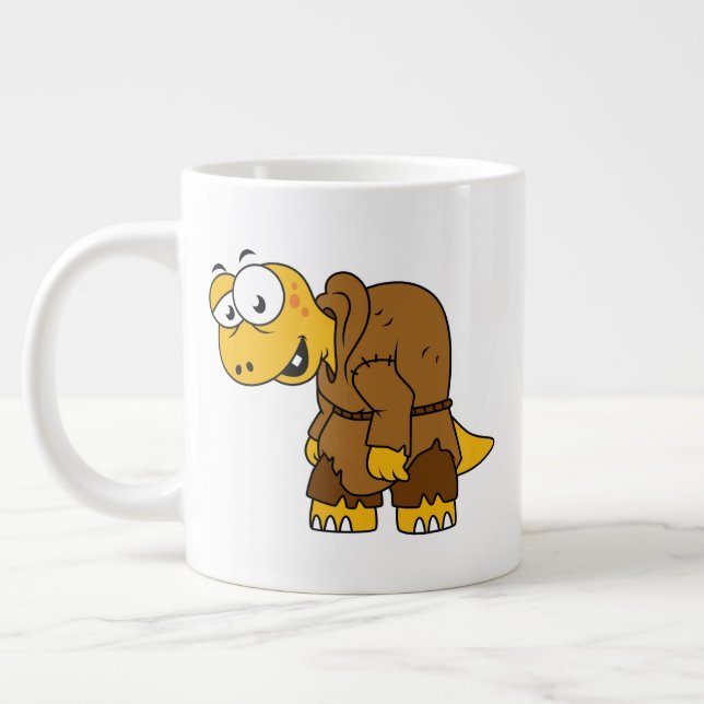 Caneca De Café Grande Um Cartoon Dinossaur Hunchback. (Esquerda)