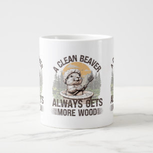 Caneca De Café Grande Um Castor Limpo Sempre Consegue Mais Madeira Humor