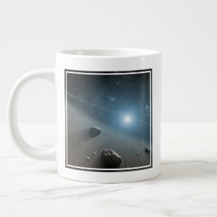Caneca De Café Grande Um Cinturão Asteroide Em Torno Da Estrela Brilhant