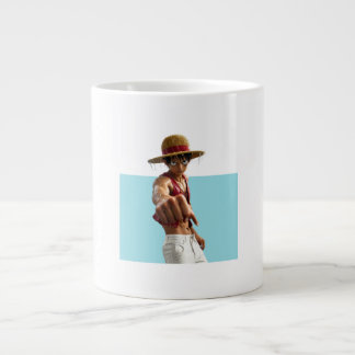 Caneca De Café Grande Um copo com anime dentro