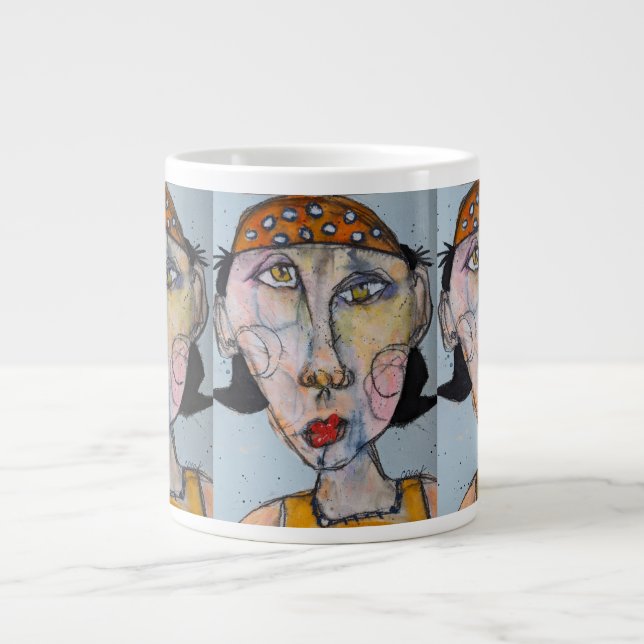 Caneca De Café Grande Um de muitos chapéus (Frente)