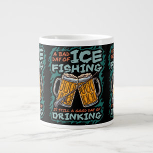 Caneca De Café Grande Um Dia Ruim De Pesca No Gelo Piadas Engraçadas De