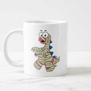 Caneca De Café Grande Um Estegossauro De Cartoon Vestiu Como Uma Mamã.