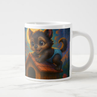 Caneca De Café Grande Um Lobisomem Bonito na Casa dos Cachorros Fantasia