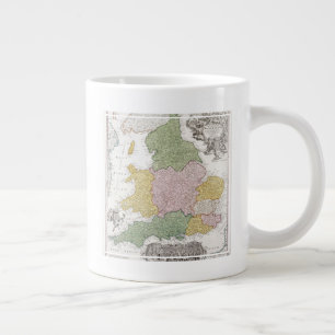 Caneca De Café Grande Um mapa da Inglaterra 1760