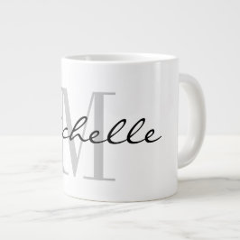 Caneca De Café Grande Um monograma personalizado, grande e gigante prese