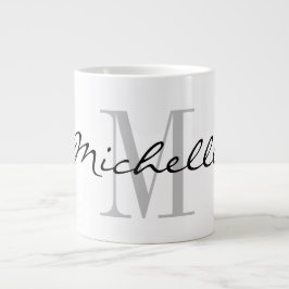 Caneca De Café Grande Um monograma personalizado, grande e gigante prese