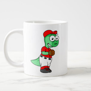 Caneca De Café Grande Um Paquicéfalossauro Baseball Pitcher.