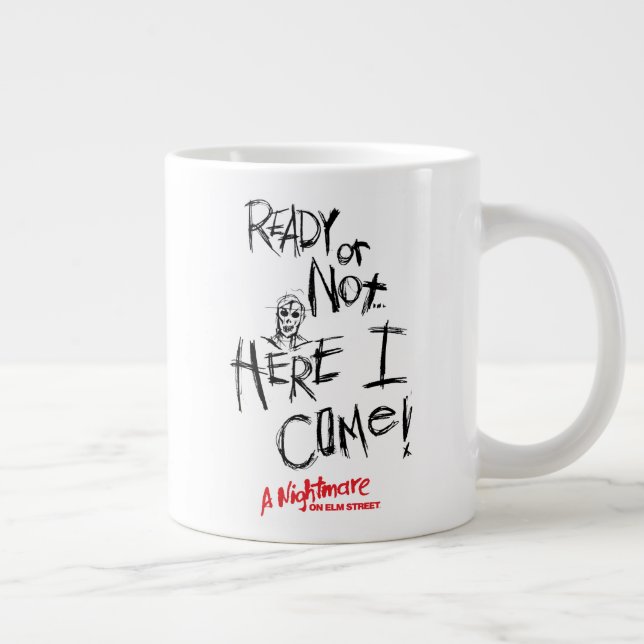 Caneca De Café Grande Um pesadelo na Elm Street | Aqui Estou Eu (Direita)