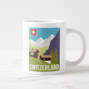 Caneca De Café Grande Um Poster de viagens de Suiça