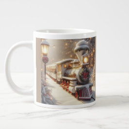 Caneca De Café Grande Um trem de natal Mágico da Maravilha de inverno