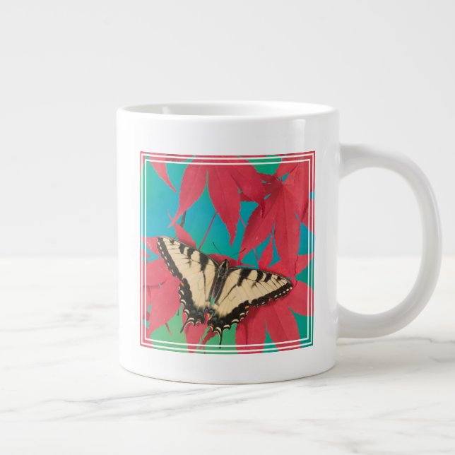 Caneca De Café Grande Uma Borboleta Canadense Tiger Swallowtail (Direita)
