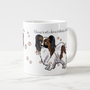 Caneca De Café Grande Uma casa não é uma casa sem um Papillon Mug