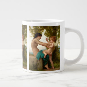 Caneca De Café Grande Uma Jovem Se Defendendo Contra Eros