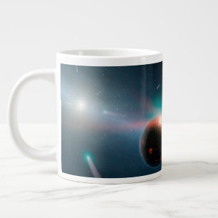 Caneca De Café Grande Uma Tempestade De Cometas No Sistema Eta Corvi.