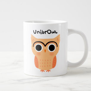 Caneca De Café Grande UnibrOwl Unibrow Owl Coruja-de-sobrancelhas-grac