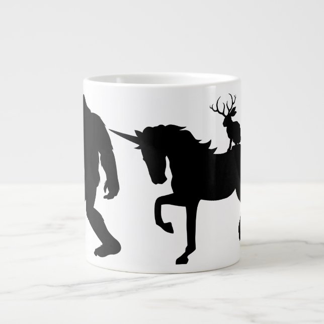 Caneca De Café Grande Unicórnio, Pé Grande, Jackalope (Frente)