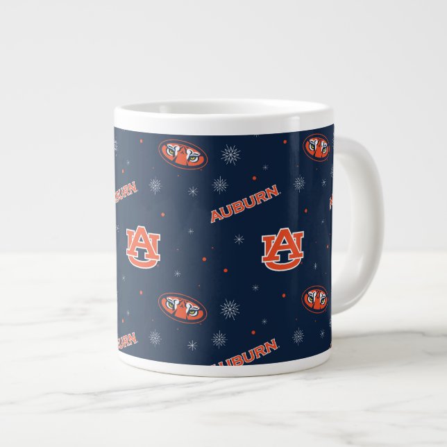Caneca De Café Grande Universidade Auburn | Padrão de Feriado (Frente Esquerda)