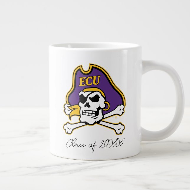 Caneca De Café Grande Universidade da Carolina do Leste | Piratas ECU (Direita)
