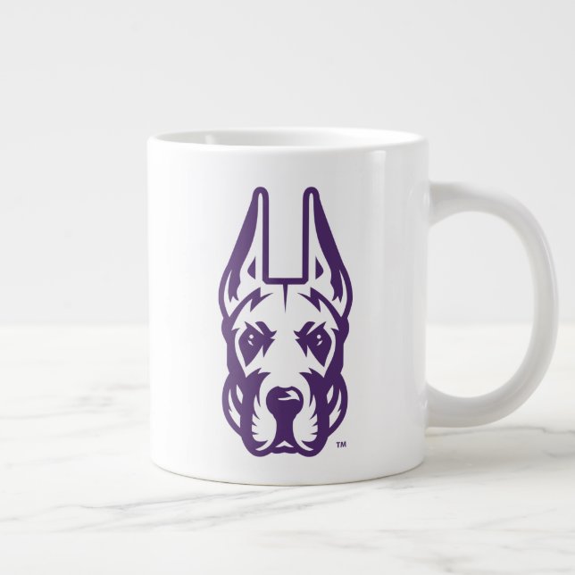 Caneca De Café Grande Universidade de Albany Great Dane Mascot Head (Direita)