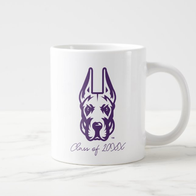 Caneca De Café Grande Universidade de Albany Great Dane Mascot Head (Direita)